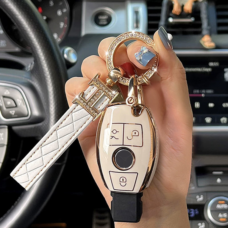 Mercedes Benz Car Key Case Rhinestones Keychain – Carsine