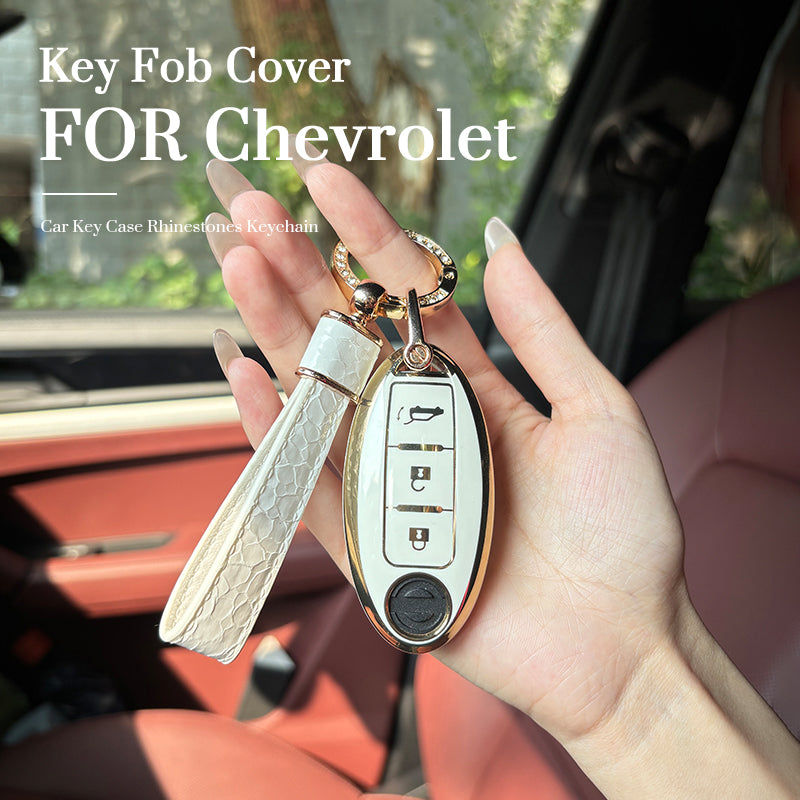 Chevrolet Car Key Case Rhinestones Keychain