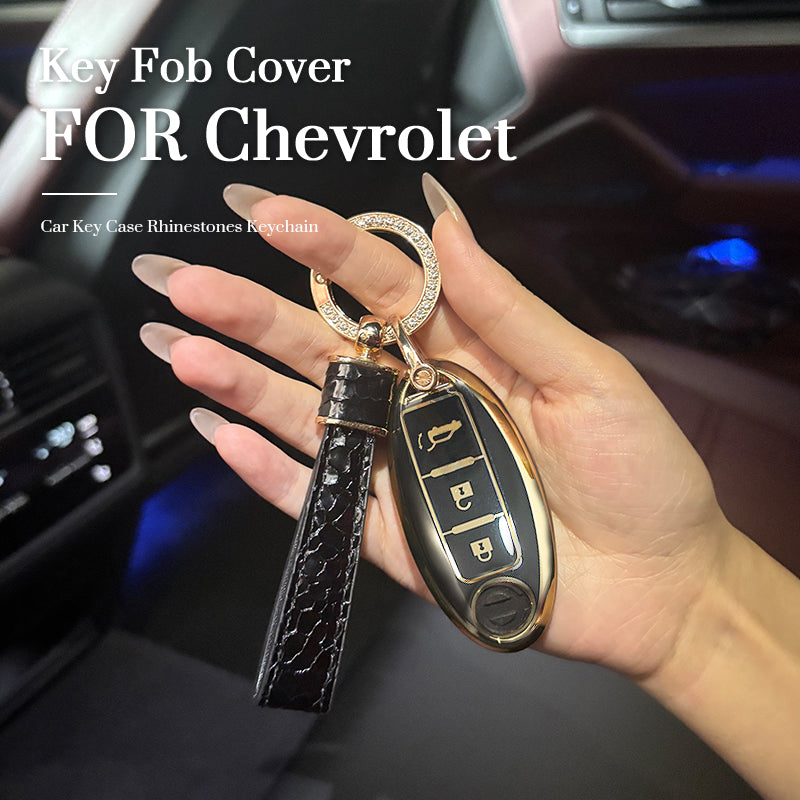 Chevrolet Car Key Case Rhinestones Keychain