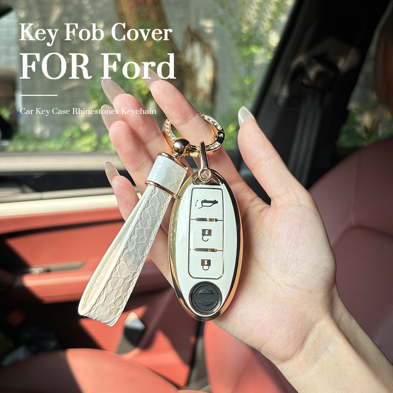 Ford Car Key Case Rhinestones Keychain