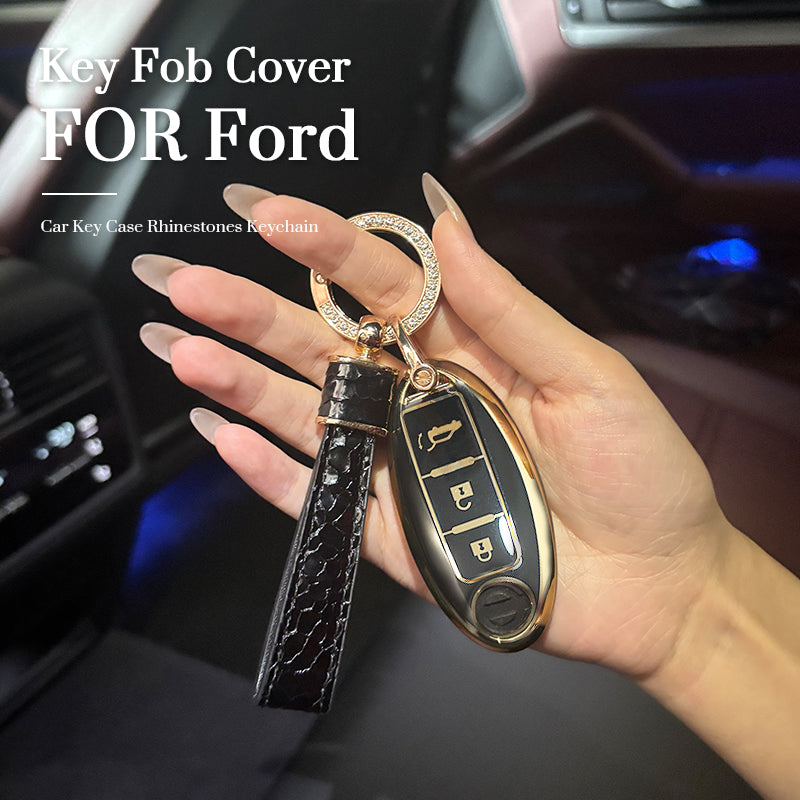 Ford Car Key Case Rhinestones Keychain