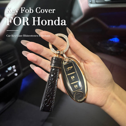 Honda Car Key Case Rhinestones Keychain