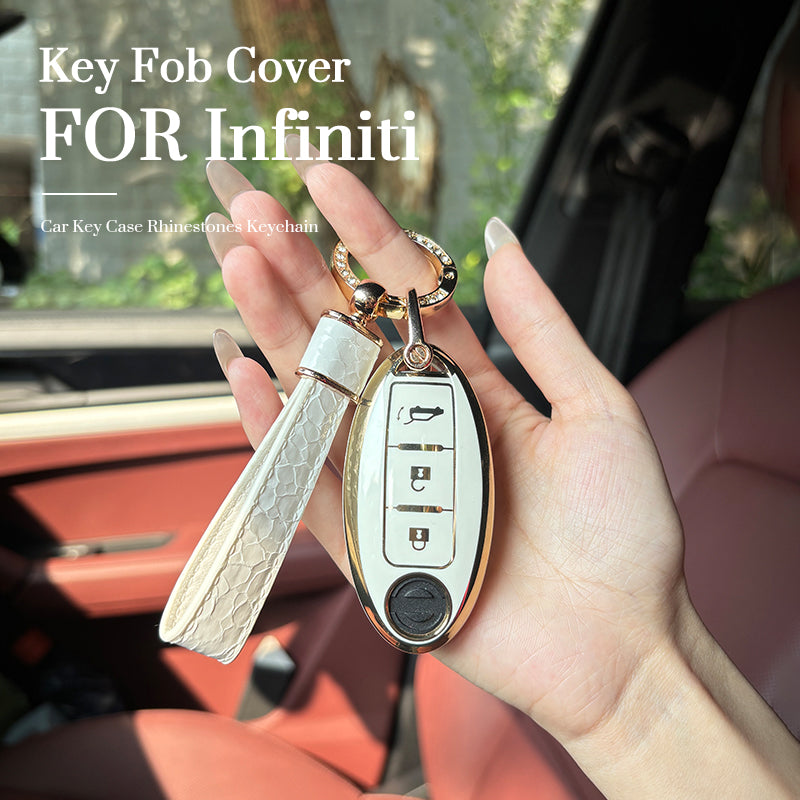 Infiniti Car Key Case Rhinestones Keychain