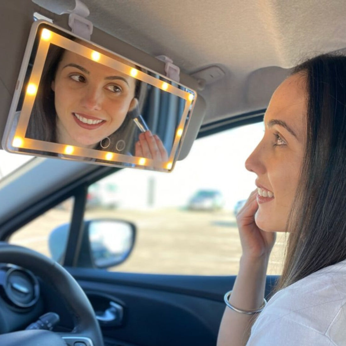 Car Visor Vanity Mirror (3 Light Modes）